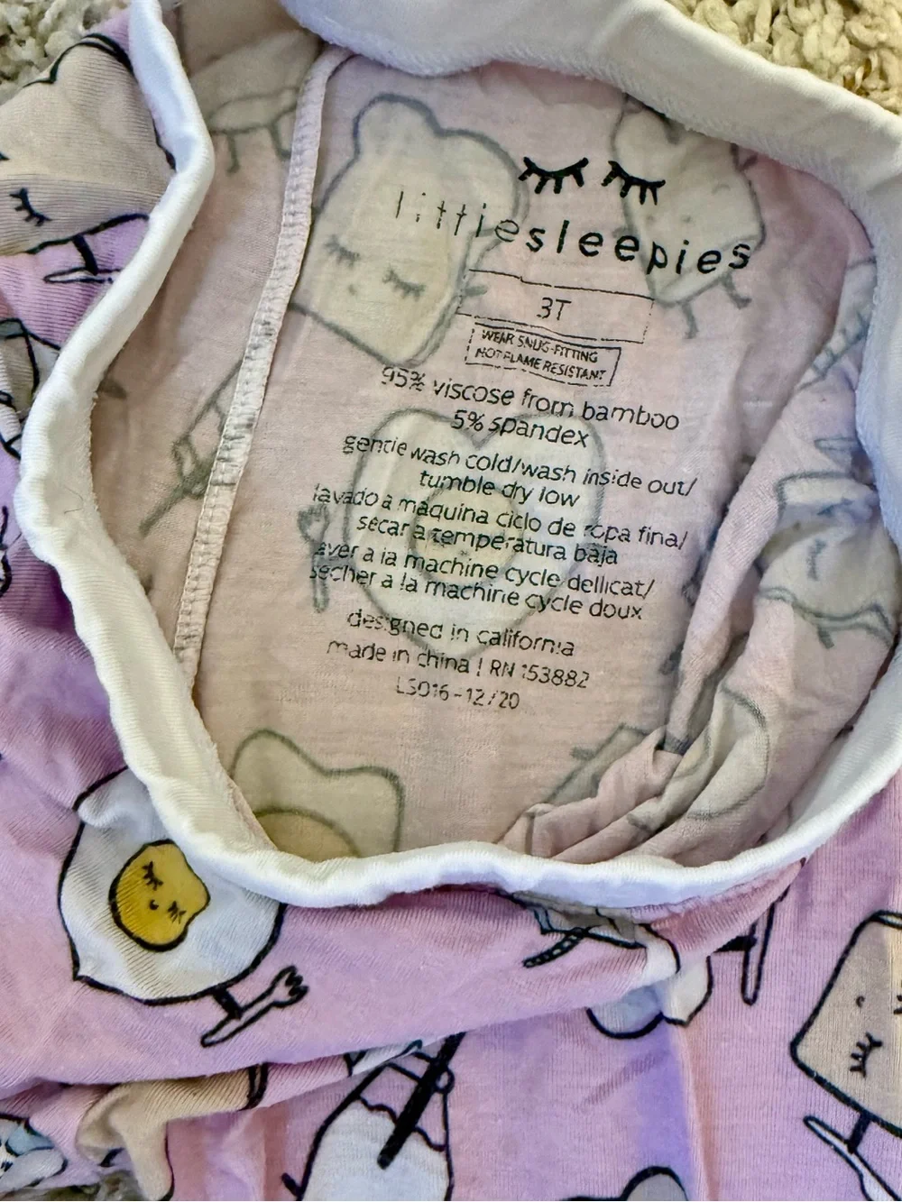 Little Sleepies Breakfast Buddies 3T Pajama Set